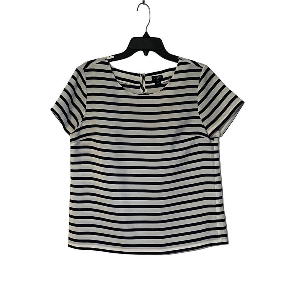 J.Crew Striped Shirt Women's Size Small Navy White Pullover Thin Lightweight Per